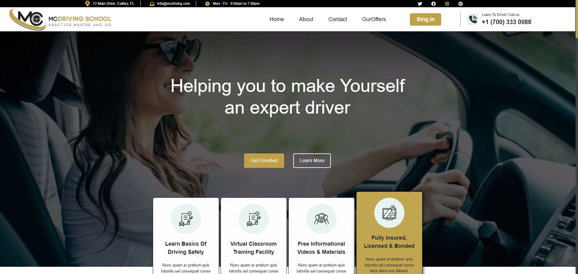 Fahrschul-Management Webseite (MCDRIVING SCHOOL)