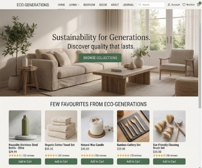 E-Commerce Plattform für nachhaltige Produkte - Eternity Plans LLC